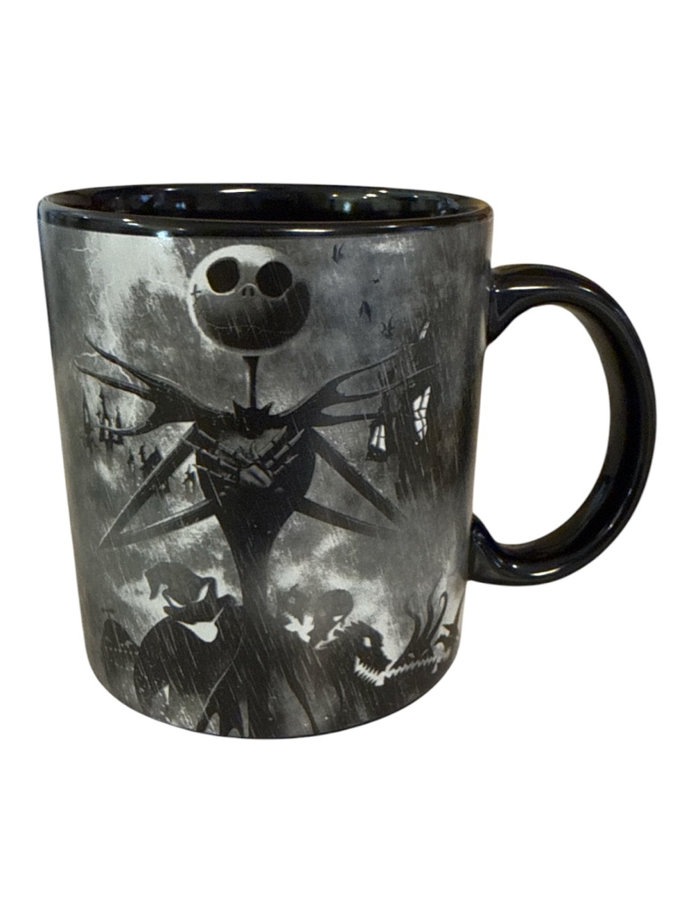 Disneys Black and Gray Jack Skellington Ceramic Mug